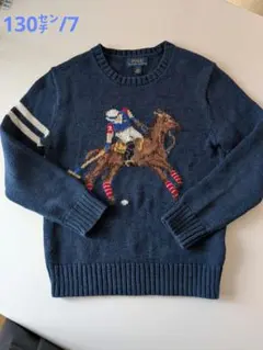 【美品】ポロラルフローレン　Ralph Lauren 乗馬柄コットンセーター