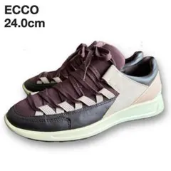 ECCO エコー スニーカー EU38 ボルドー×ピンク デンマーク 24cmのサムネイル