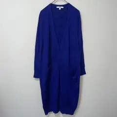 ユニクロ　ネイビーブルー　ロングカーディガン　長袖　シンプル　無地　L