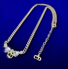 Christian Dior ロゴ ストーン ゴールドネックレスのサムネイル