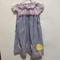 ストライプ柄アイスクリーム刺繍ワンピースのサムネイル