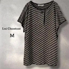 ルイシャンタン 半袖 M 斜めボーダー カットソー ドルマン ブラウン系 着回しのサムネイル