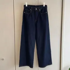 極美品✨無印良品　ワイドデニム　ワイドパンツ ジーンズ　濃紺　M