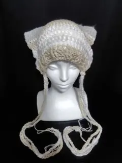 ハンドメイド 猫耳 ニット帽 森ガール フェアリーグランジ