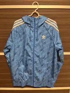 アディダスオリジナルス　ウィンドブレーカー　青　L