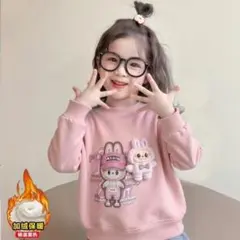 ピンクの長袖カットソー（ラブブ付き）