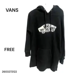★美品★VANS バンズ パーカー FREE 黒 ブラック フード付 ゆったりのサムネイル