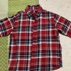 UNIQLO 長袖シャツ 130 レッド系チェック