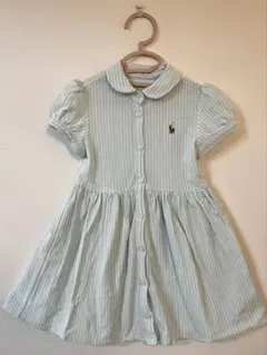 ポロラルフローレン 水色 ストライプ ワンピース 90cm 24mパンツ付き