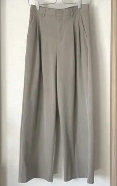 GU タックワイドパンツ ベージュ Lサイズ