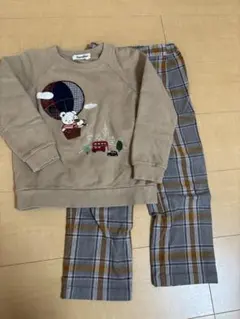 familiar トレーナー チェック 110 気球　ファミちゃん　ブラウン