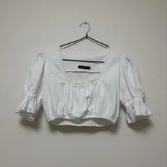 vintage 半袖 ブラウス ホワイトのサムネイル