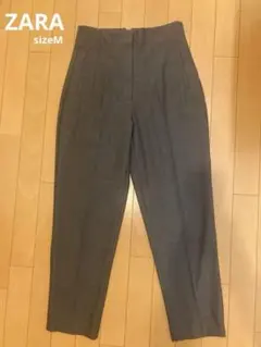 ZARA グレー ハイウエスト テーパードパンツ M