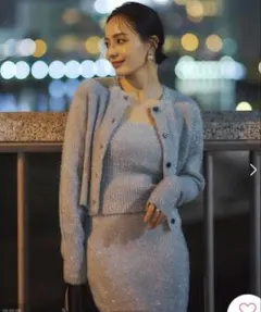 anuans ラメニットアンサンブル　シルバー