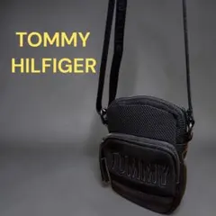 トミーヒルフィガー ミニショルダーバッグ ブラック ロゴ ナイロン メッシュのサムネイル