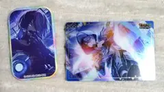 プロセカ　青柳冬弥　スクエア缶バッジ　ウエハースカード