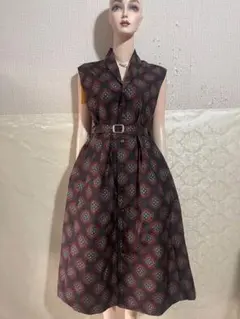 着物リメイクワンピース　大島紬　４月上旬発送