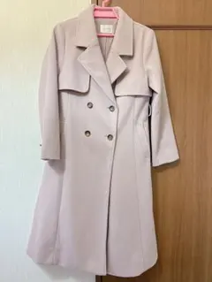 ダブル釦トレンチ風コート ピンク