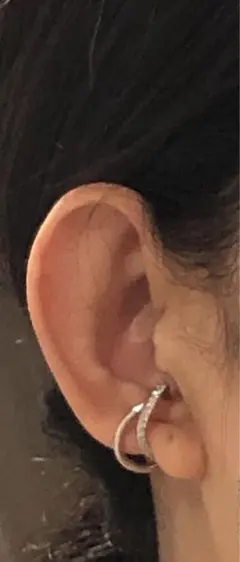 ダブルライン　イヤーカフ　シルバー　1個