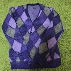 needles ニードルス モヘアカーディガン M アーガイル