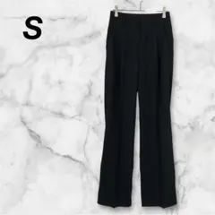 センタープレスカラースラックス パンツブラックS