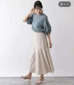グローバルワーク◆お手入れらくらくリネンスカート　オテラク◆L