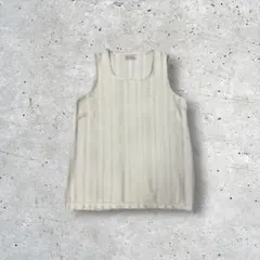 【決算セール】ストライプタンクトップ クリーム色