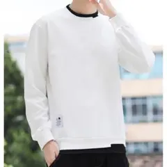 トレーナー メンズ 秋服 スウェット 長袖 tシャツ おしゃれ 丸首 メンズ