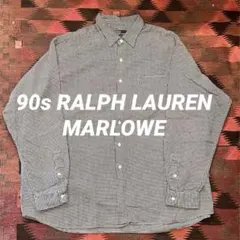 90s ラルフローレン MARLOWE ネルシャツ 好配色 モノトーン