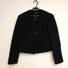 QUEENS COURT ノーカラージャケット ブラック