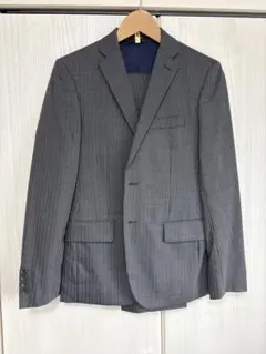 COMME CA ISM グレーストライプ ビジネススーツ XS クリーニング済