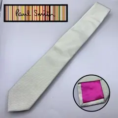 極美品✨ポールスミス ネクタイ シルバー　ナロー