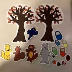 パネルシアター　秋のかばん　ケロポンズ