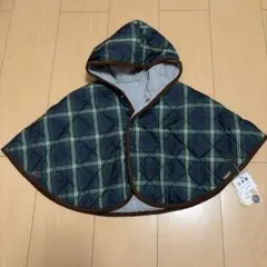 新品ダグ付きミキハウス チェック柄 ベビーポンチョ