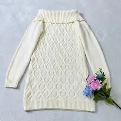 美品✨リエンダ オフショル ケーブルニット ミニワンピース 長袖 ギャル フリー