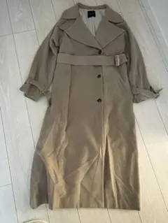 ánuans ベージュ ロングコート ベルト付きのサムネイル