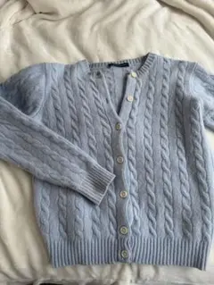 Brandy Melville ケーブルニットカーディガン ライトブルーのサムネイル