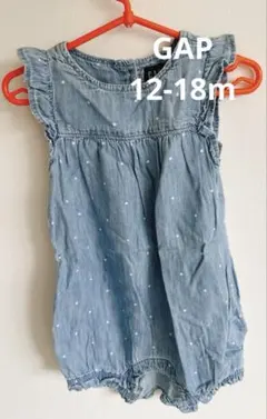 最終値下げ‼️GAP ベビー デニム ロンパース ドット柄 12-18mのサムネイル