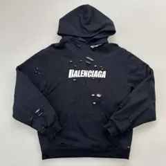 BALENCIAGA UNIFIT ダメージ加工 パーカー ブラック XXS BALENCIAGA UNIFIT ダメージ加工 パーカー ブラック XXS - メルカリ