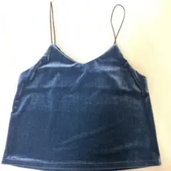 ダークブルー ベルベット キャミソール