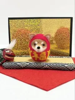 こたつでぬくぬく ちっちゃな柴犬ちゃん達（羊毛フェルト） - メルカリ