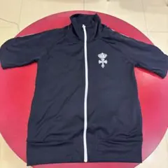 ALGONQUINS 半袖ジャージ トラックジャケット ブラック スカルプリント