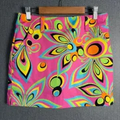 LOUDMOUTH フラワースカート風ショートパンツピンク系派手柄ゴルフウェア