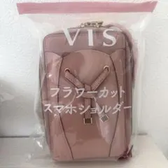 VIS フラワーカットスマホショルダー　PINK