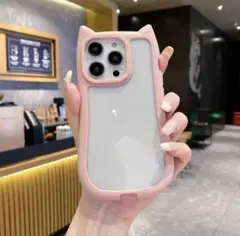 スマホケース iPhone 12 Pro Max 猫耳 ピンク