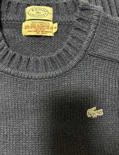 70s 80s 希少 LACOSTE ネイビー セーター ニットサイズS