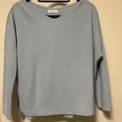 美品！BEAUTY & YOUTH 水色Ｖネックニット　FREE SIZE