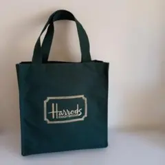 Harrods ミニトート バッグ　手提げ　ハロッズ　ロゴ入　マチ付きのサムネイル