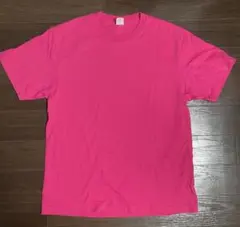 綿100％ Tシャツ　ピンク　蛍光ピンク　鮮やかなネオンピンク　M