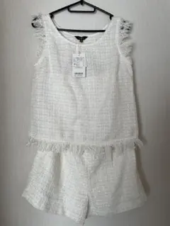 rienda ホワイト ツイード セットアップ M